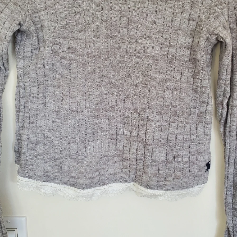 Abercrombie Kids Ribbed Grey Sweater with Twisted Back
